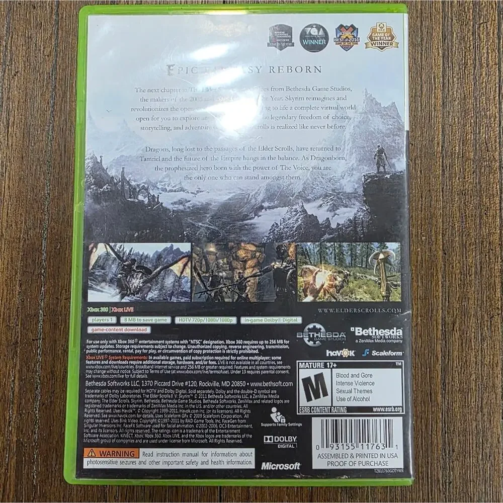 The Elder Scrolls V: Skyrim (Xbox 360) - CIB Complete w/ Map & Manual